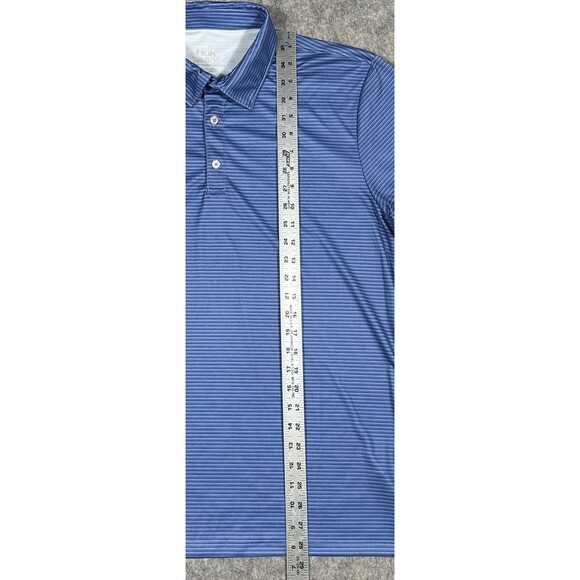Huk Pursuit Novelty Polo Men’s M Blue Striped Performance Fishing UPF 50 Stretch - Picture 7 of 7